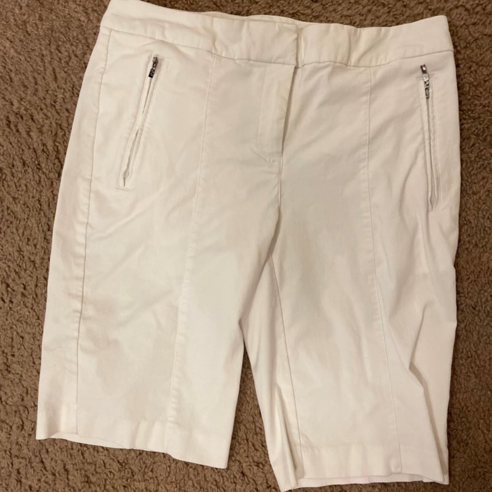 White IZOD Ladies Bermuda Golf Shorts